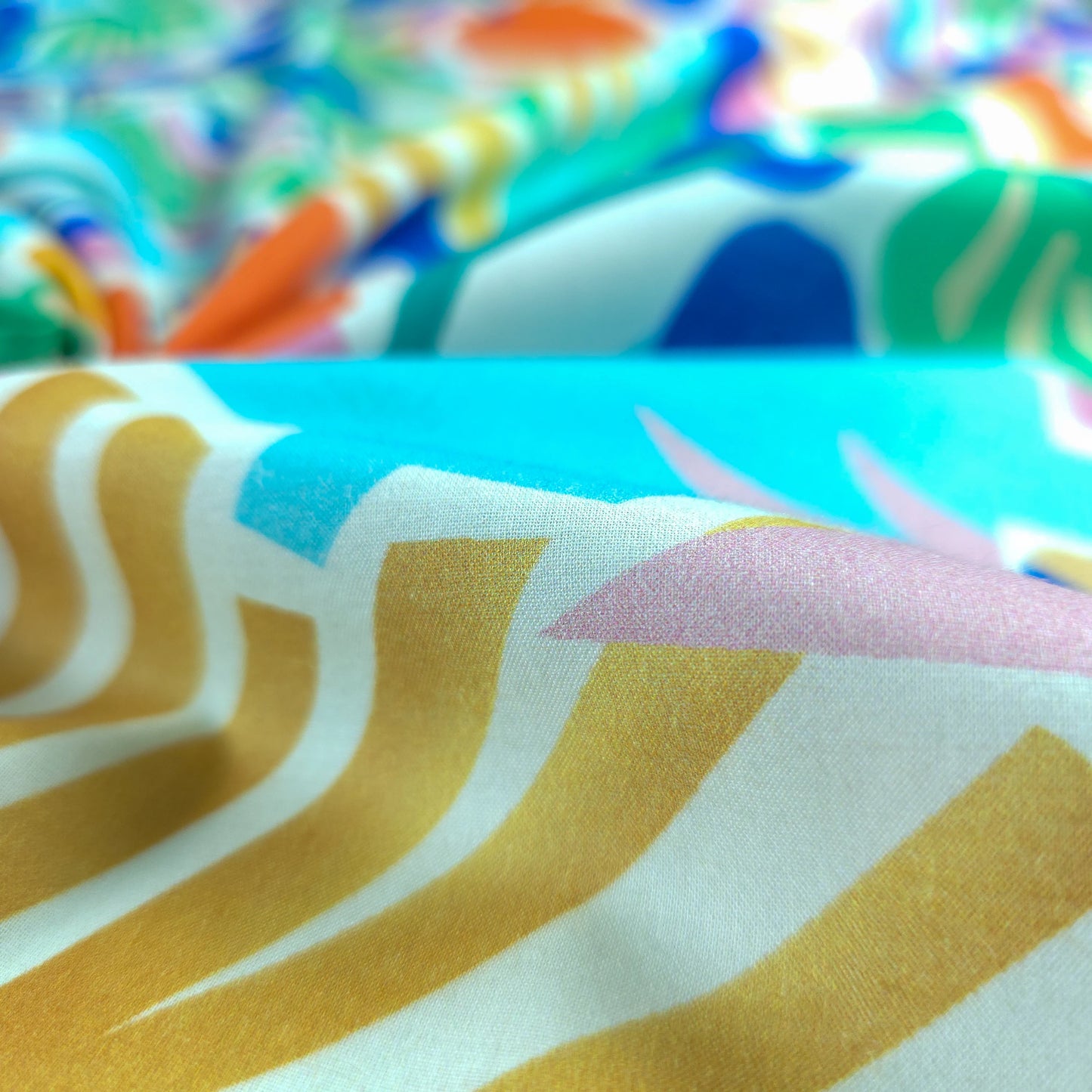 Playful Tropical Fruit Printed Cambric Fabric