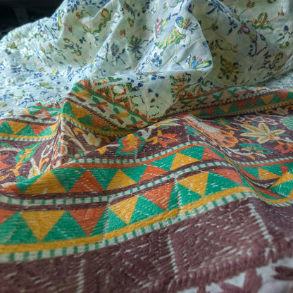 Vintage Floral Border Schiffli Cambric Fabric