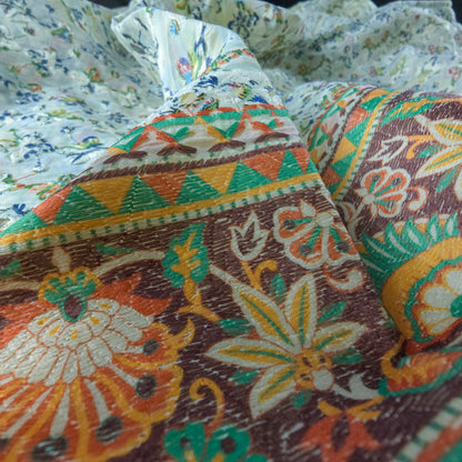 Vintage Floral Border Schiffli Cambric Fabric