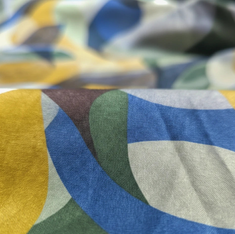 Abstract Fluid Art Printed Cambric Fabric