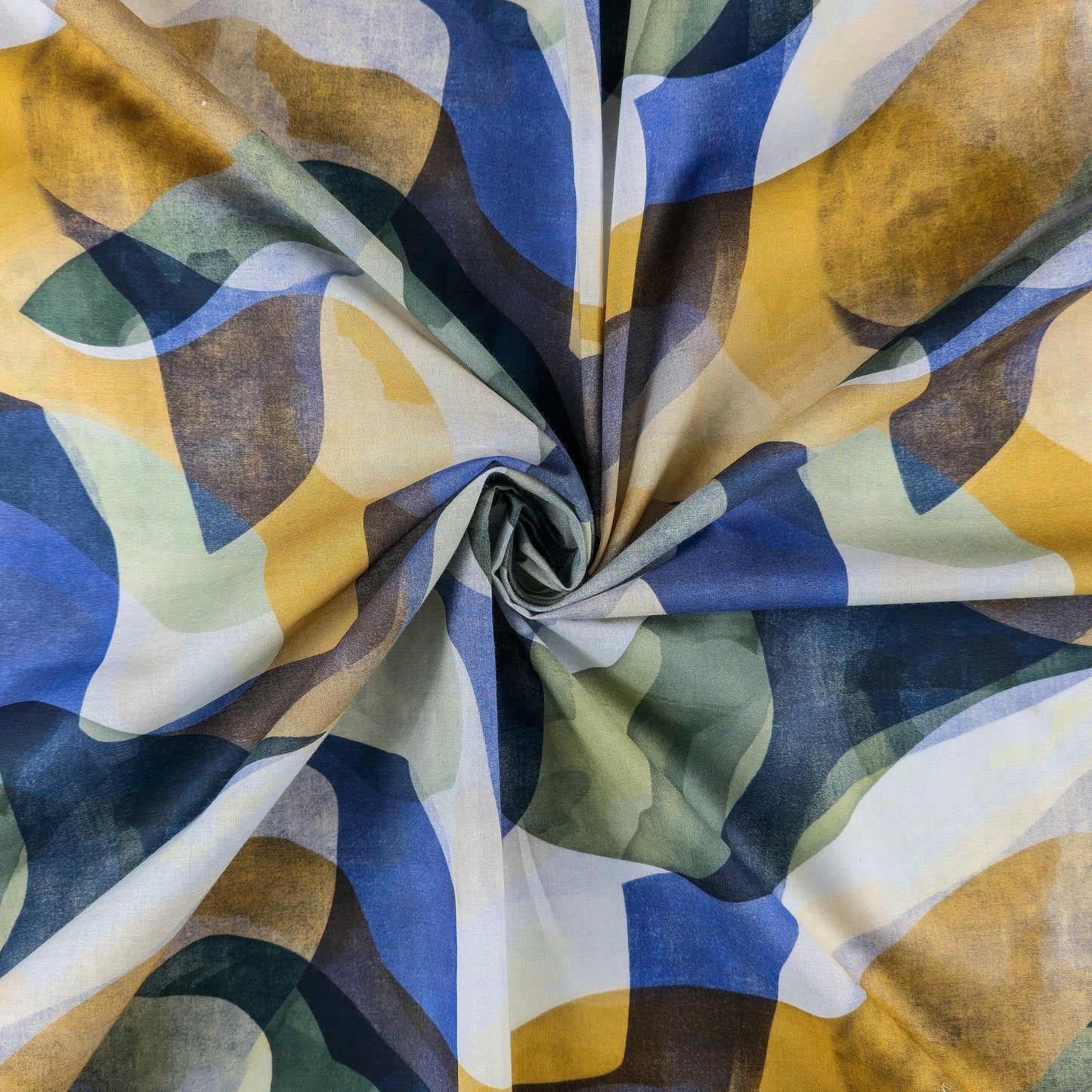 Abstract Fluid Art Printed Cambric Fabric