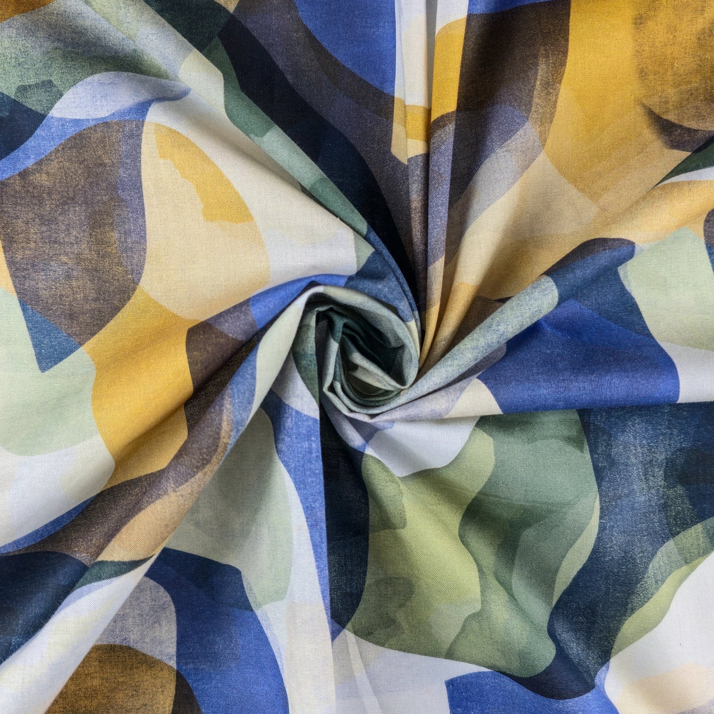 Abstract Fluid Art Printed Cambric Fabric