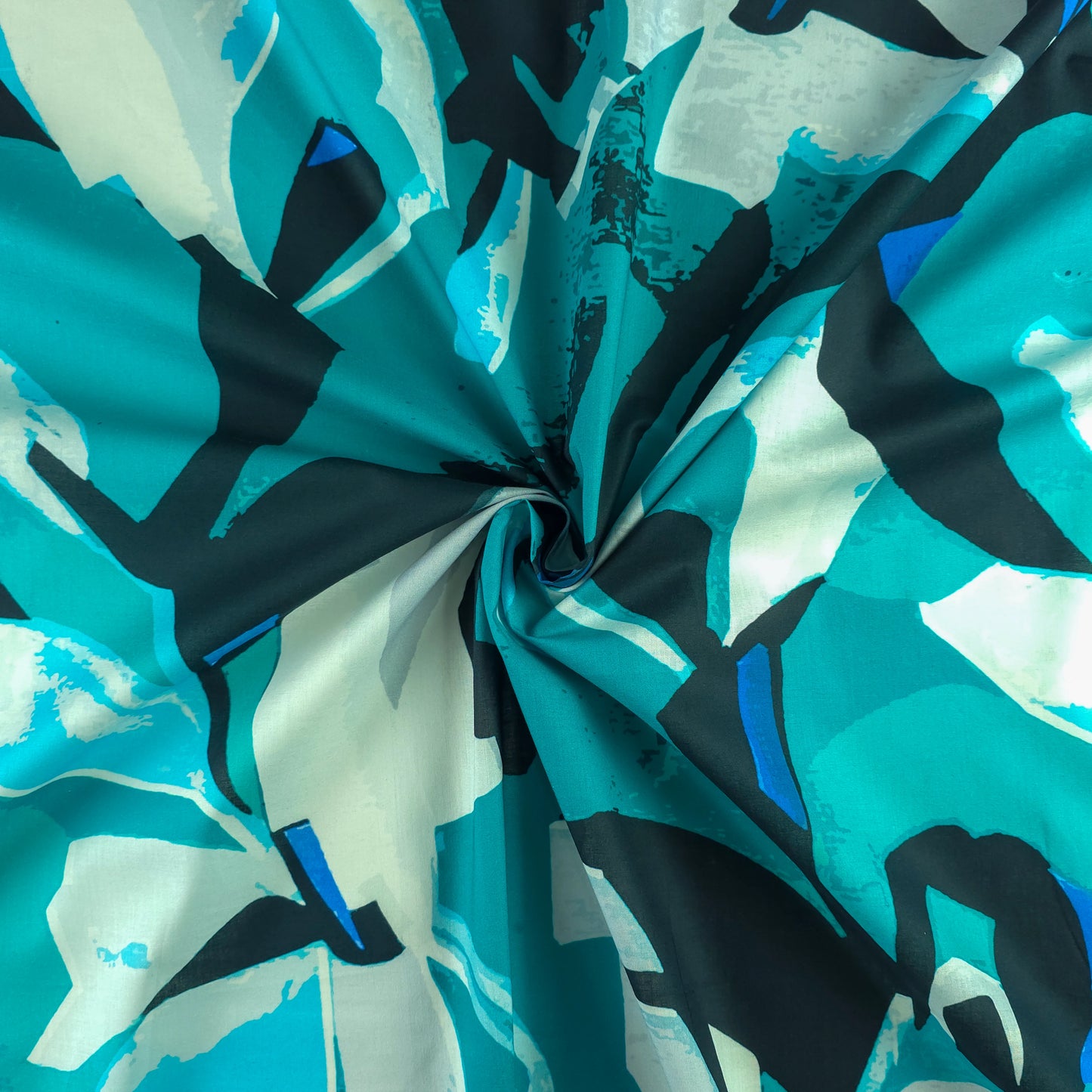 Bold Abstract Brushstroke Printed Cambric Fabric