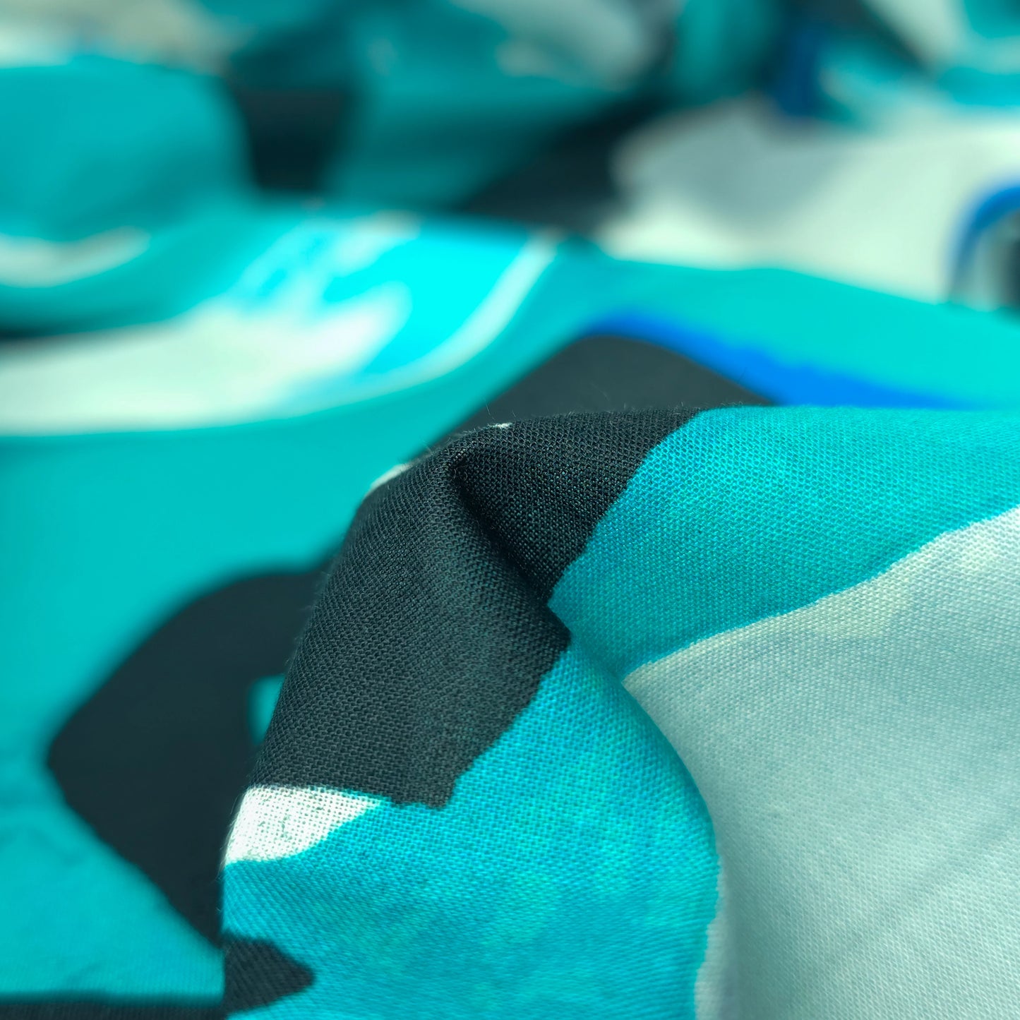 Bold Abstract Brushstroke Printed Cambric Fabric