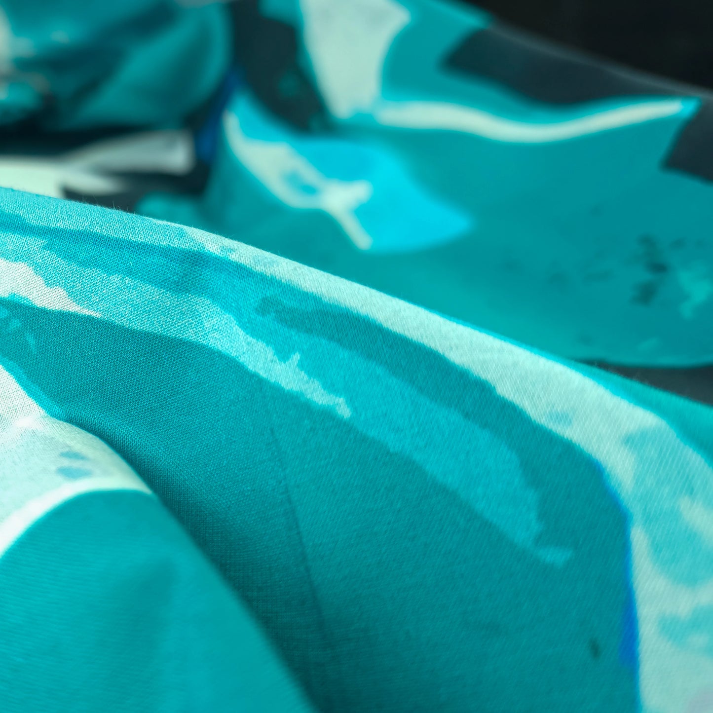 Bold Abstract Brushstroke Printed Cambric Fabric