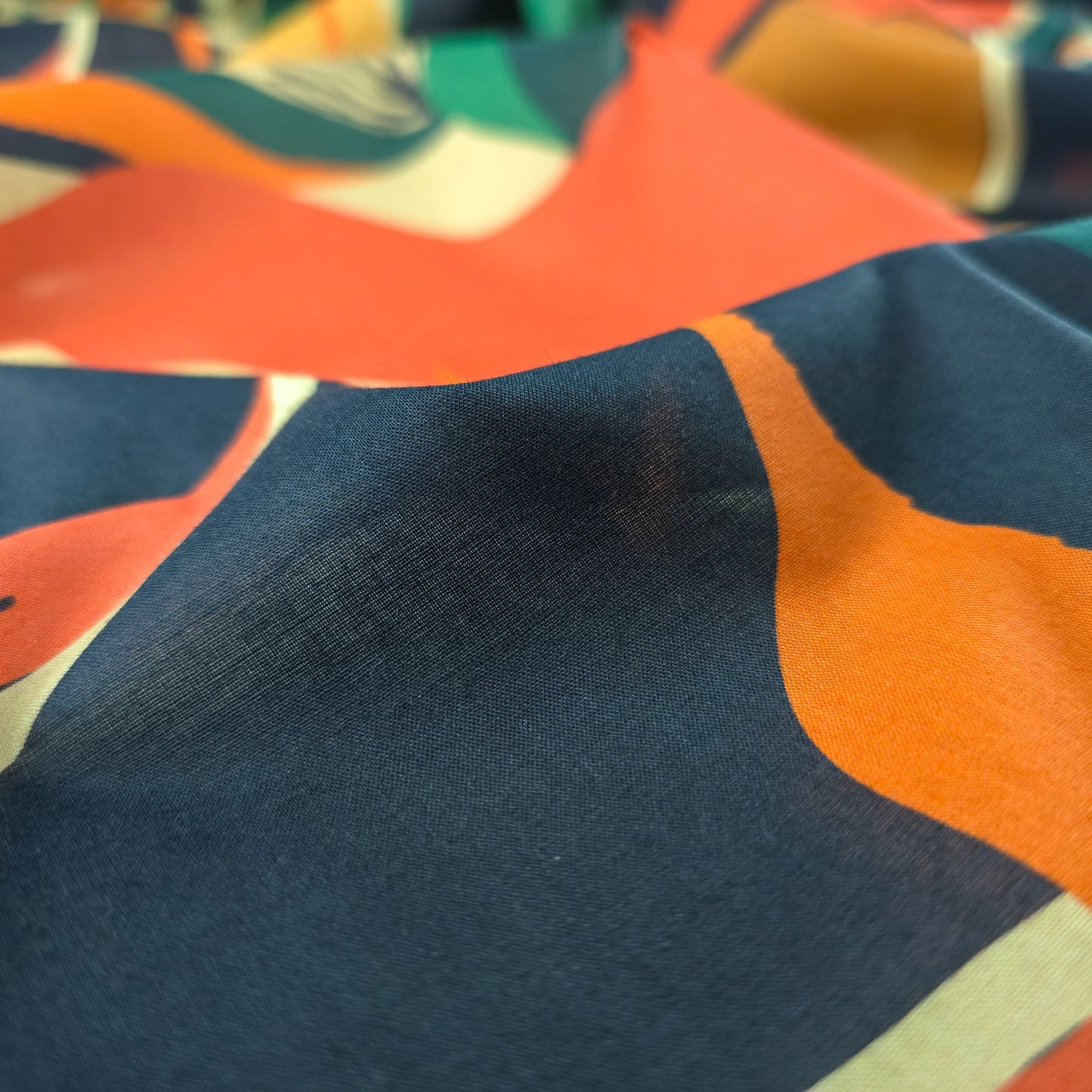 Abstract Tropical Leaf Printed Cambric Fabric