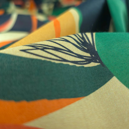 Abstract Tropical Leaf Printed Cambric Fabric
