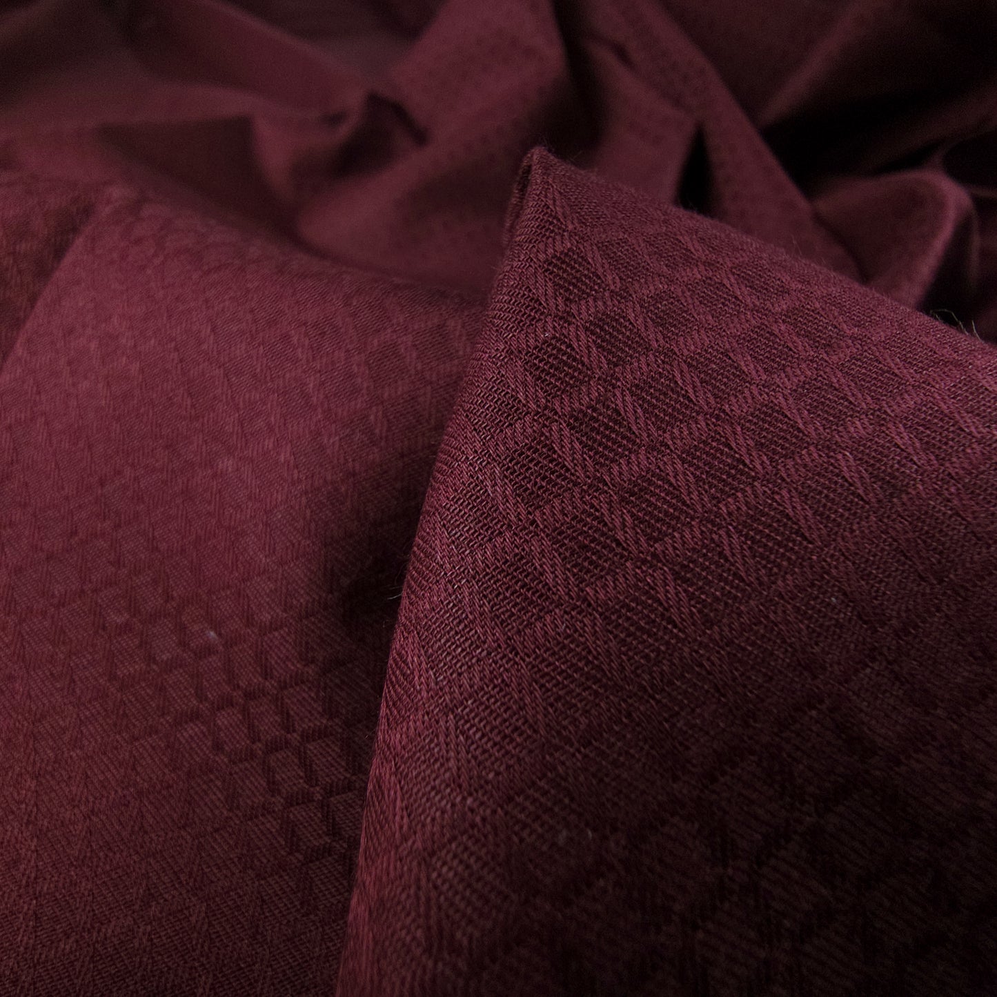 Plain Dyed Check Weave Cotton Dobby Fabric