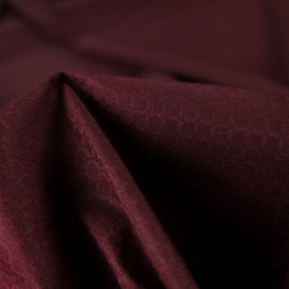 Plain Dyed Check Weave Cotton Dobby Fabric - Maroon