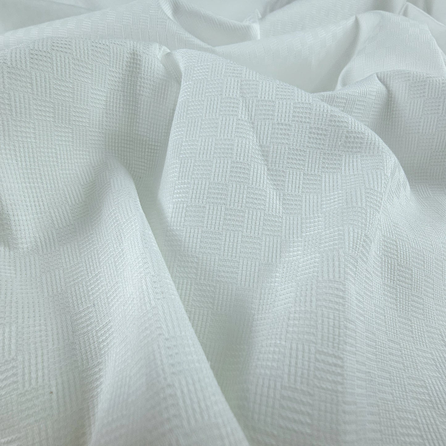 Plain Dyed Mini Check Cotton Dobby Fabric