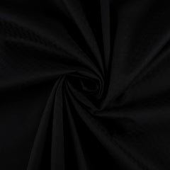 Plain Dyed Mini Check Cotton Dobby Fabric - Black