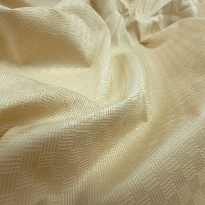 Plain Dyed Mini Check Cotton Dobby Fabric - Cream