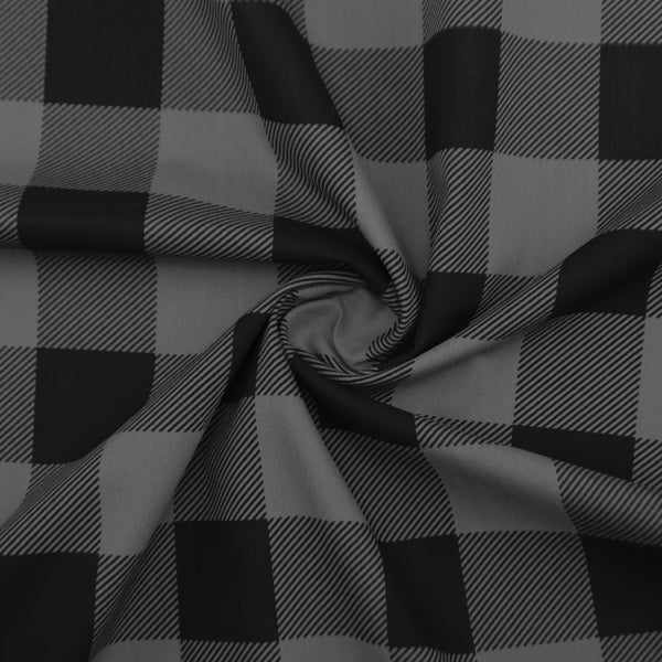 Geometric Check Panel Poplin Fabric