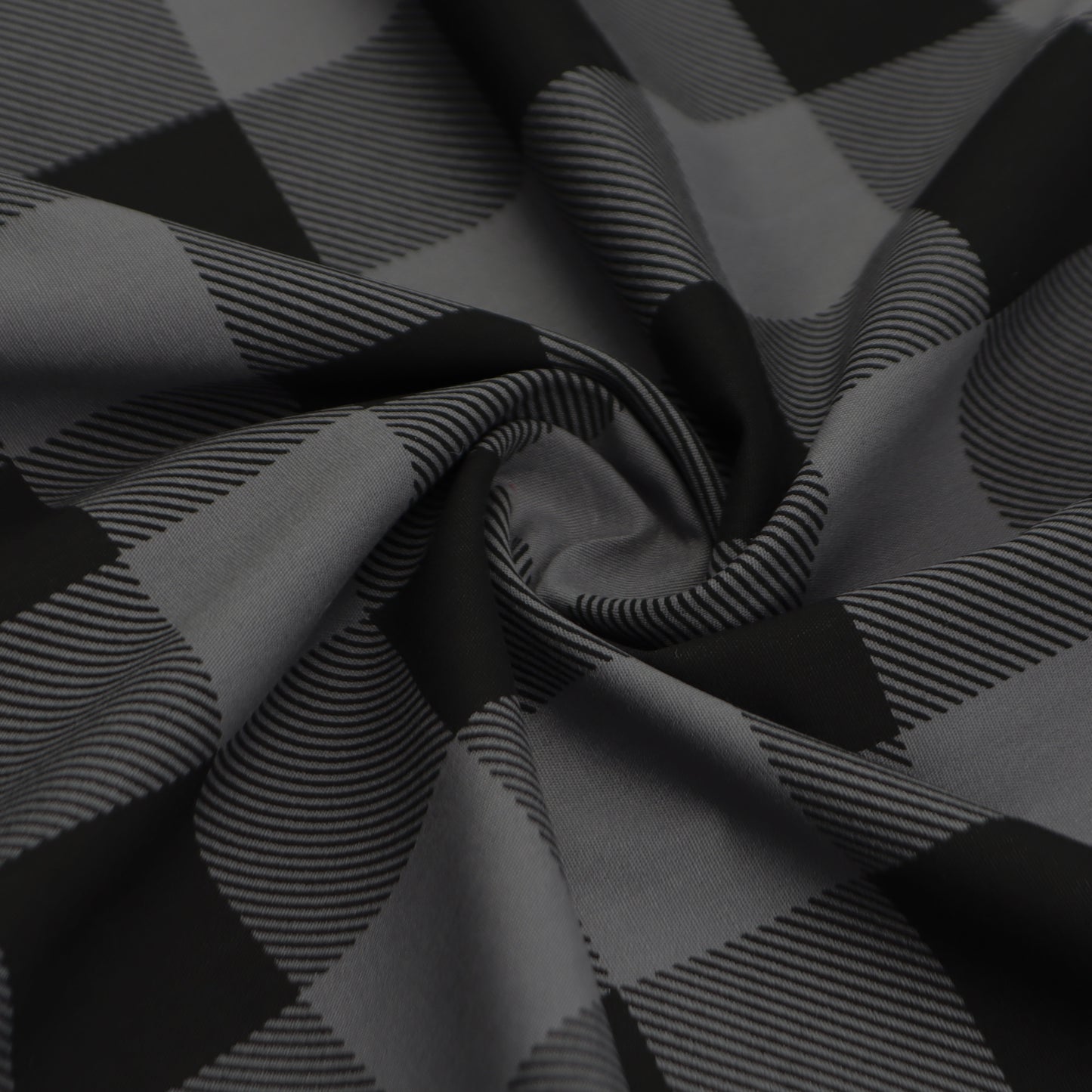 Geometric Check Panel Poplin Fabric