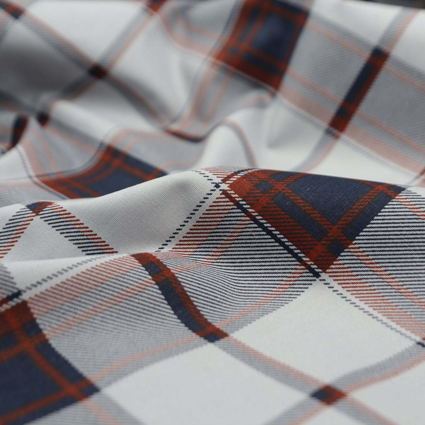Modern Windowpane Check Poplin Fabric