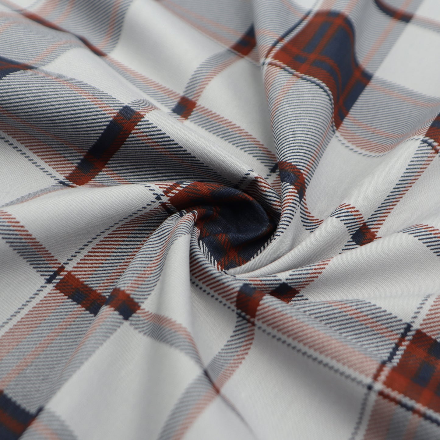 Modern Windowpane Check Poplin Fabric