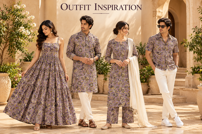 Heritage Paisley Botanical Printed Rayon Fabric - Dusty Mauve