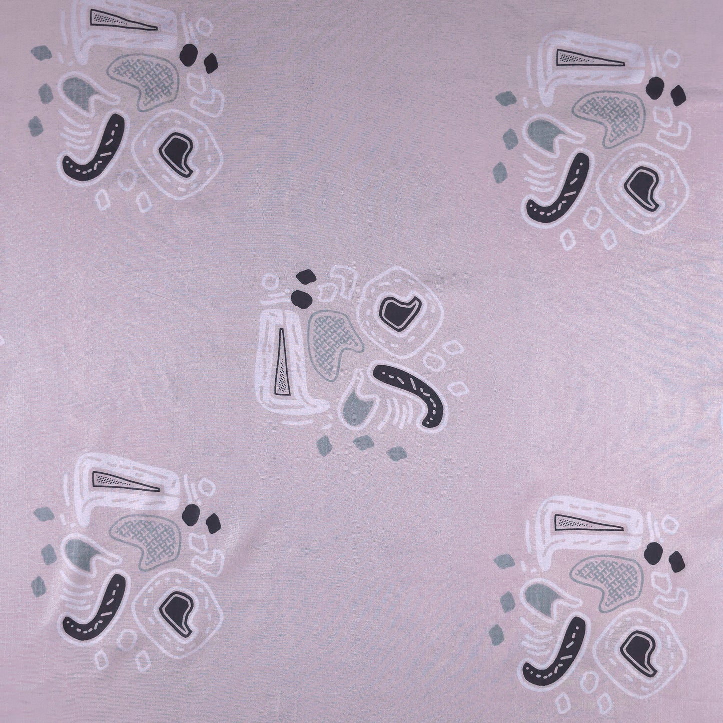 Minimal Geometric Motif Modal Rayon Fabric