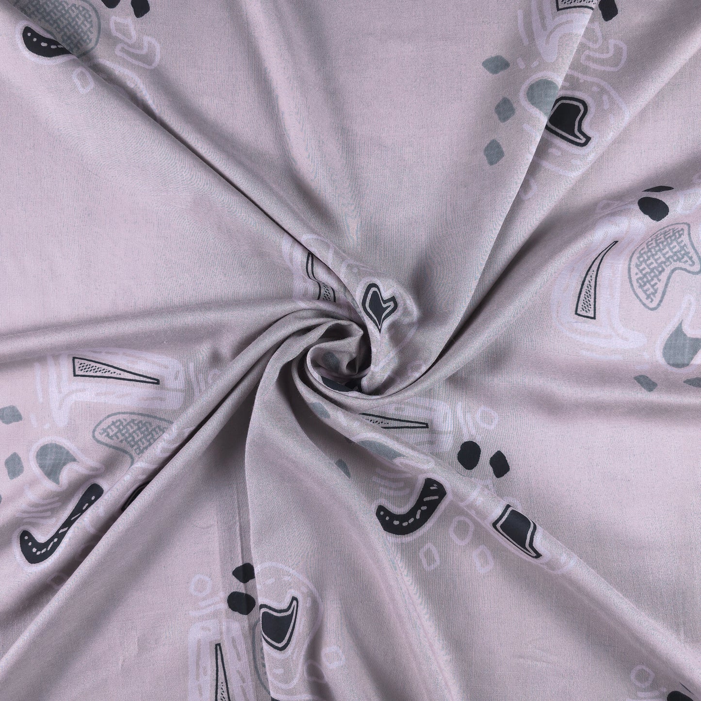 Minimal Geometric Motif Modal Rayon Fabric