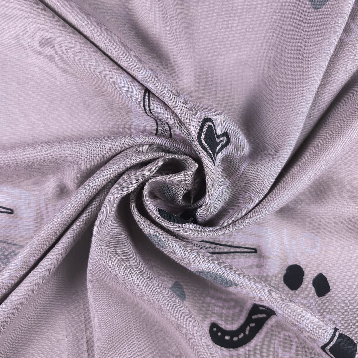 Minimal Geometric Motif Modal Rayon Fabric