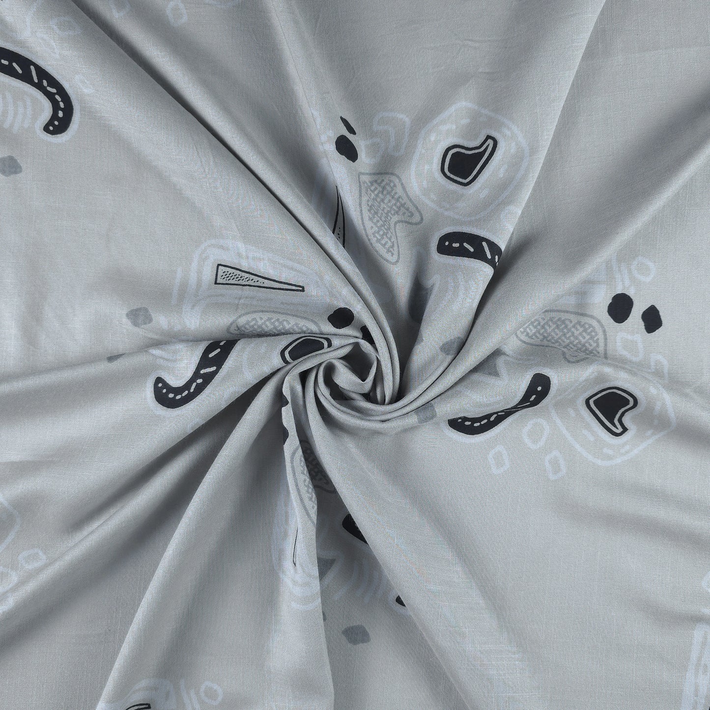 Minimal Geometric Motif Modal Rayon Fabric