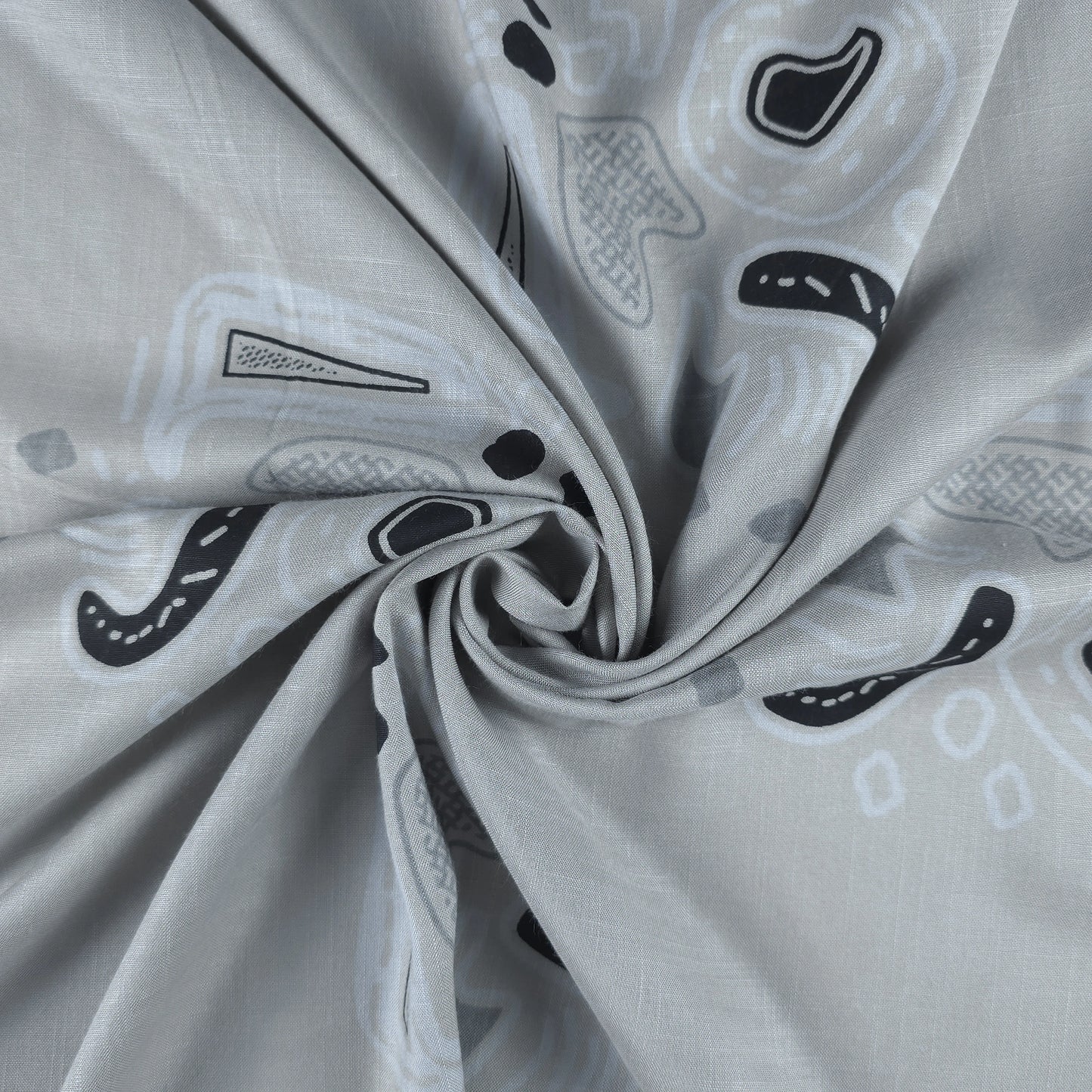 Minimal Geometric Motif Modal Rayon Fabric
