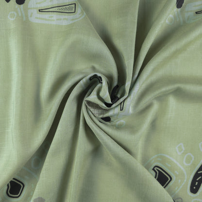 Minimal Geometric Motif Modal Rayon Fabric