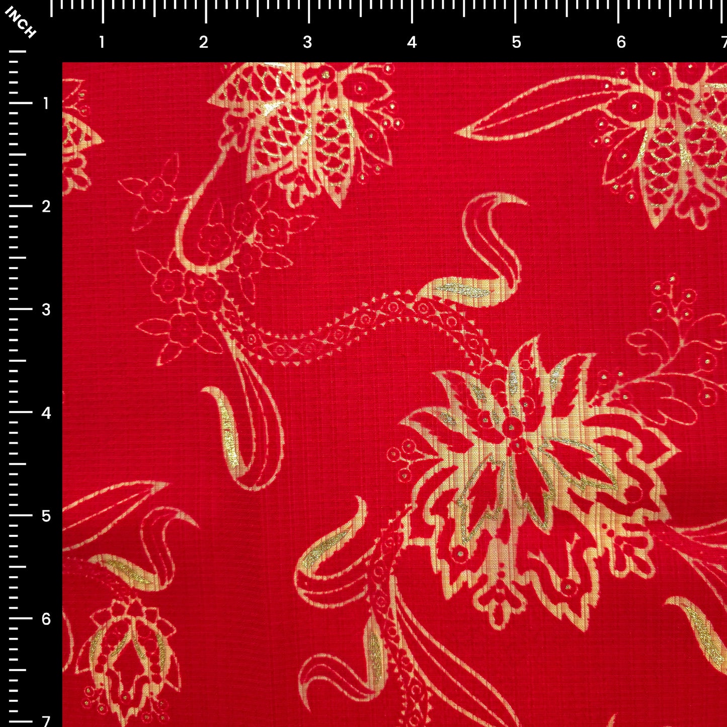 Royal Heritage Foil Printed Berlin Viscose Fabric