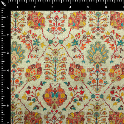 Heritage Bloom Printed Poly-Cotton Fabric