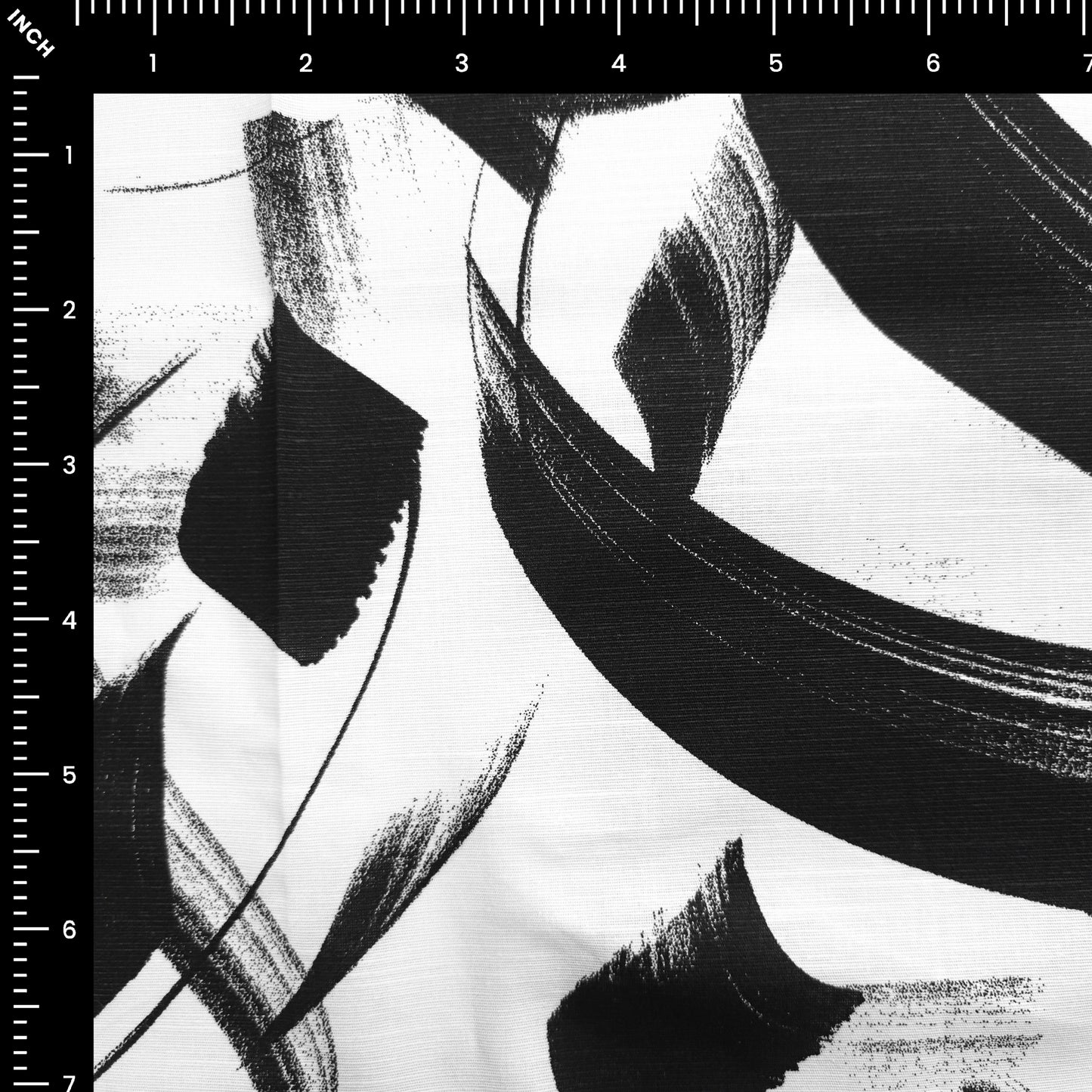 Inkstroke Geometry Printed Cotton Slub Fabric