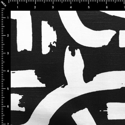 Bold Brushstroke Printed Cotton Slub Fabric