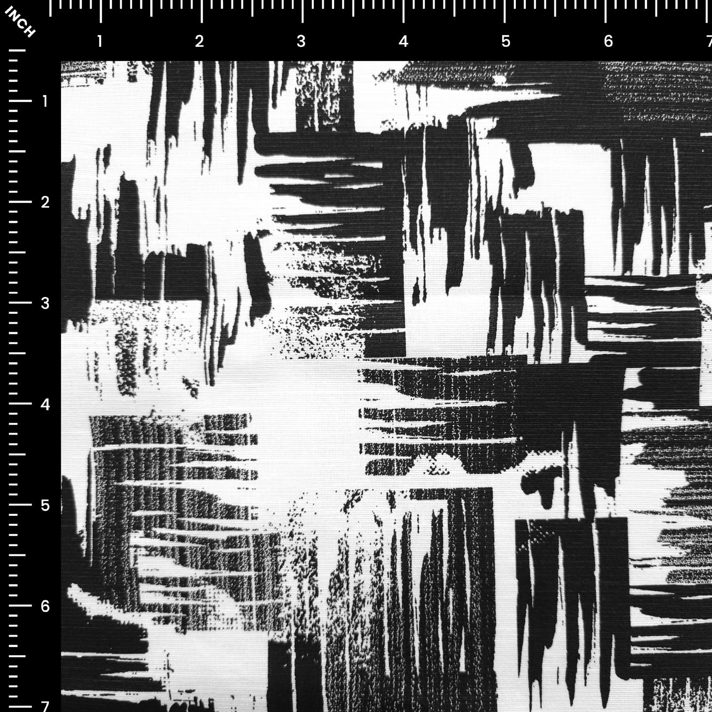 Urban Brush Grid Printed Cotton Slub Fabric