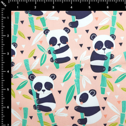 Panda Picnic Printed Poplin Fabric