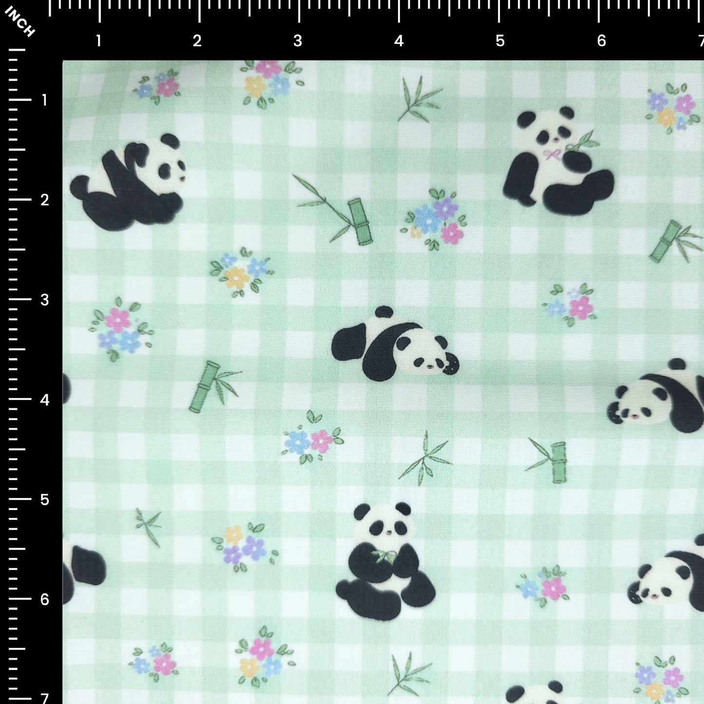 Bamboo Blossom Panda Printed Poplin Fabric