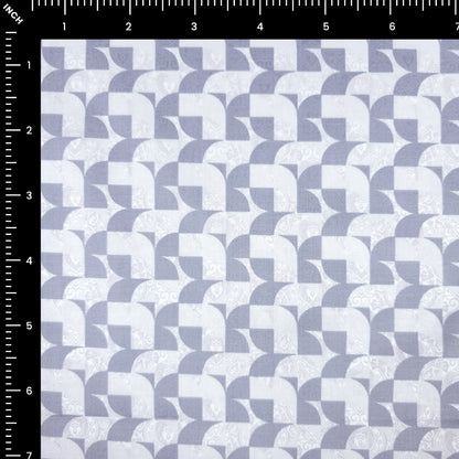 Retro Geometric Mosaic Printed Satin Fabric