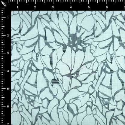 Abstract Botanical Silhouette Printed Cotton Slub Fabric