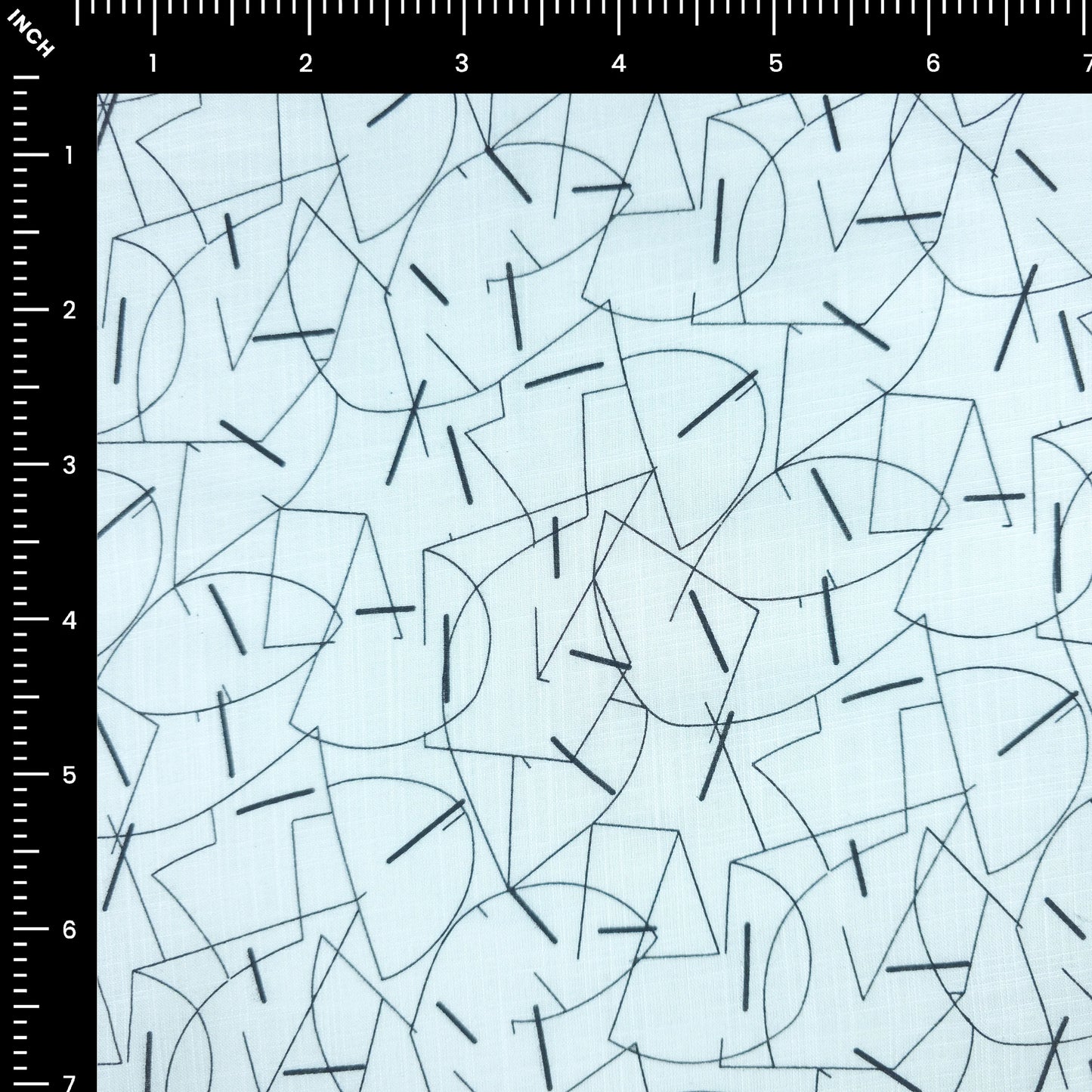 Modern Abstract Geometry Printed Cotton Slub Fabric