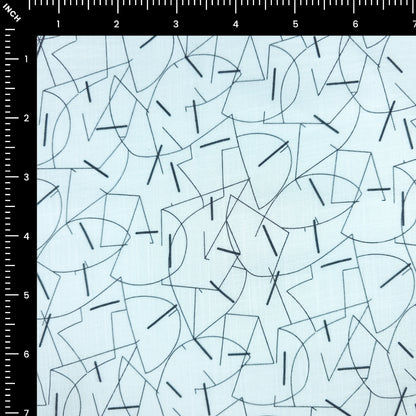 Modern Abstract Geometry Printed Cotton Slub Fabric