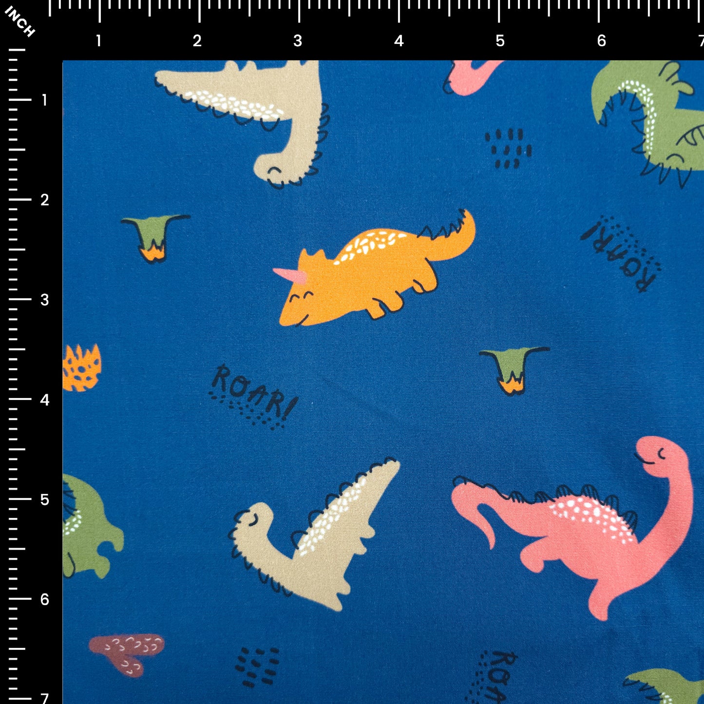 Roaring Dino Adventure Printed Poplin Fabric