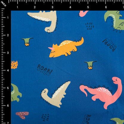 Roaring Dino Adventure Printed Poplin Fabric