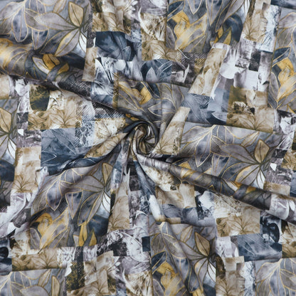 Abstract Botanical Patchwork Satin Cotton - Kapaas
