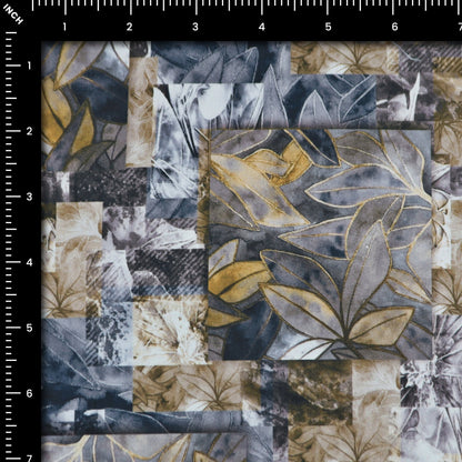 Abstract Botanical Patchwork Satin Cotton - Kapaas
