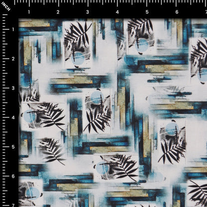Abstract Botanical Satin Fabric - Kapaas