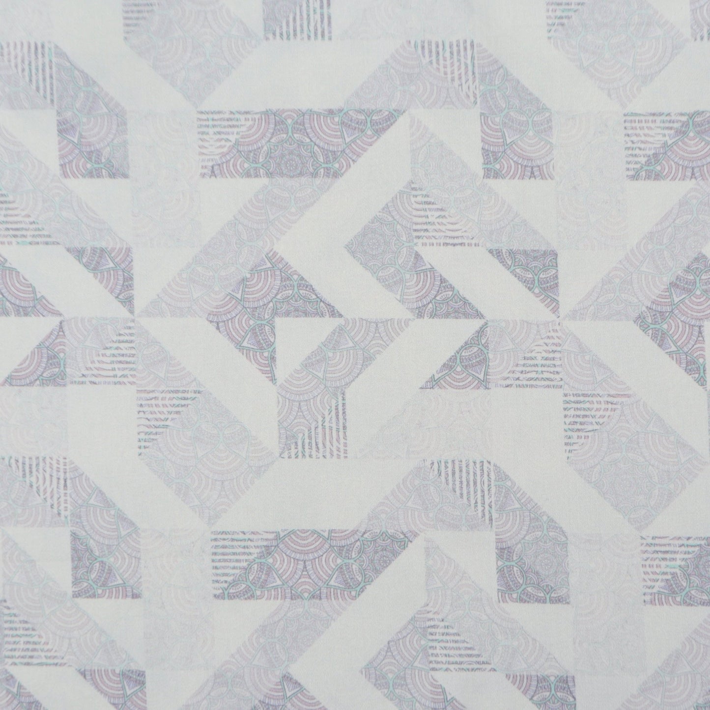 Abstract Chevron Mosaic Satin Fabric - Kapaas