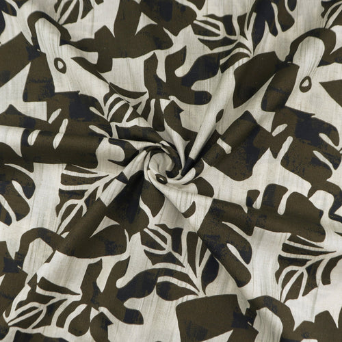 Abstract Foliage Cotton Flex Fabric