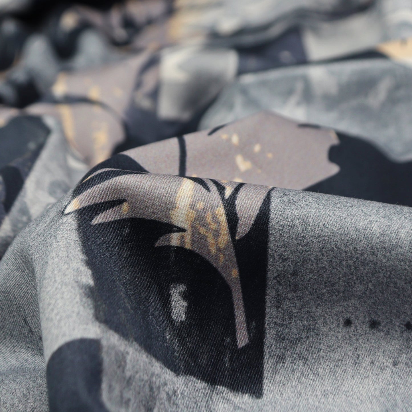 Abstract Hexa Mosaic Satin Fabric - Kapaas