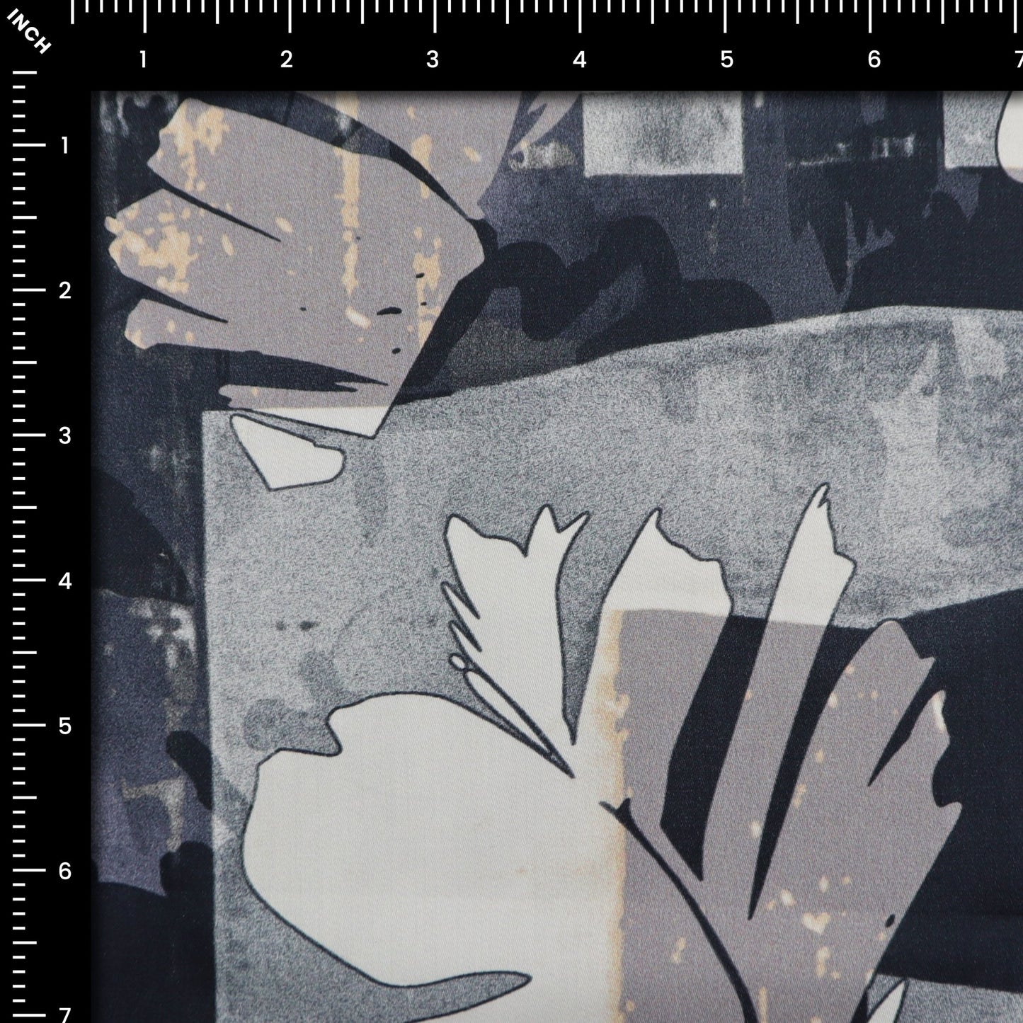 Abstract Hexa Mosaic Satin Fabric - Kapaas