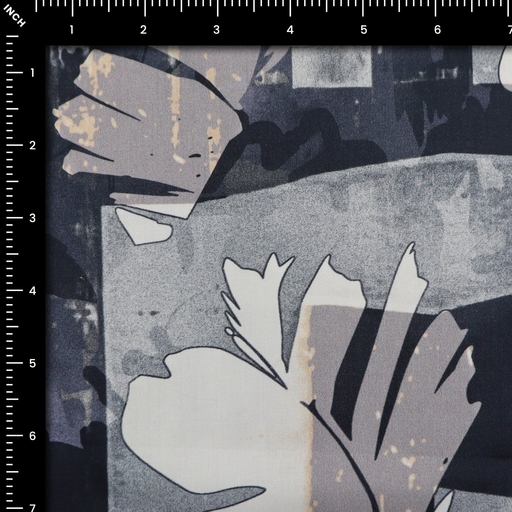 Abstract Hexa Mosaic Satin Fabric - Kapaas