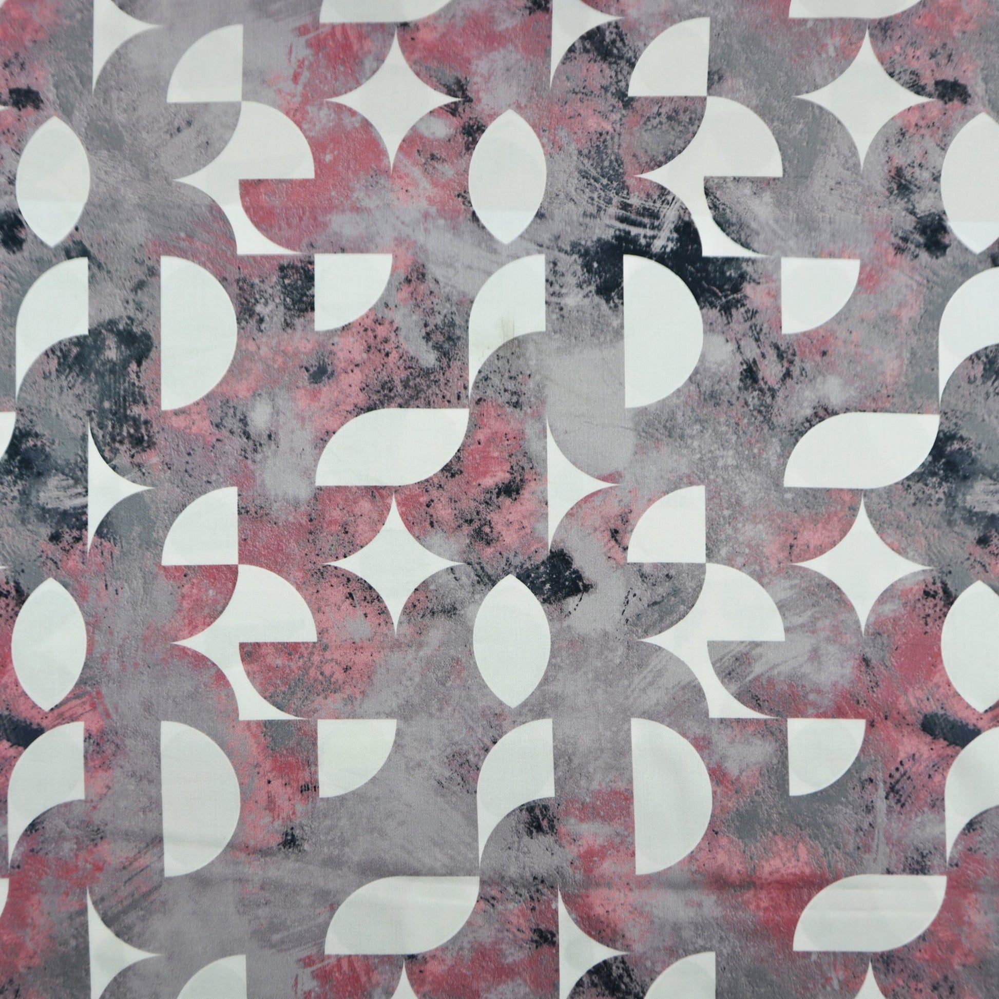 Abstract Mosaic Satin Fabric - Kapaas