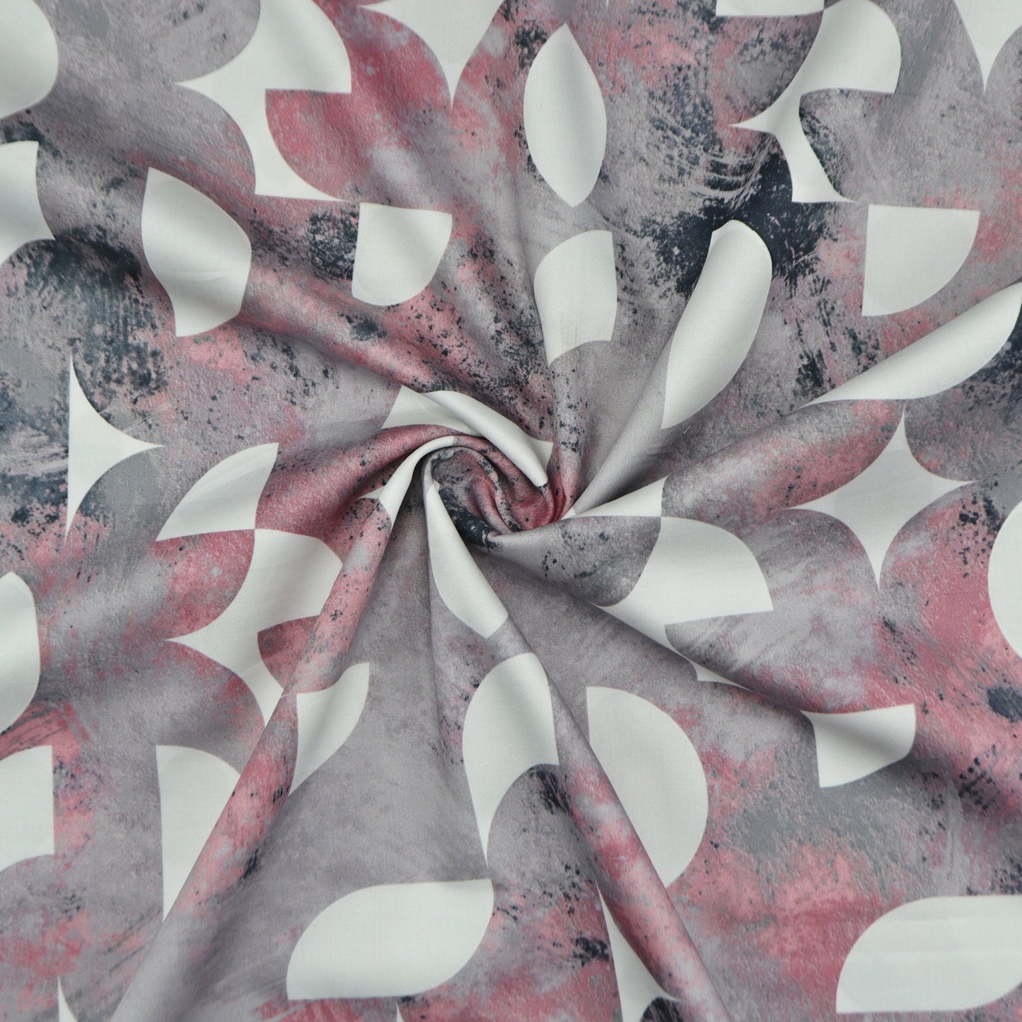 Abstract Mosaic Satin Fabric - Kapaas